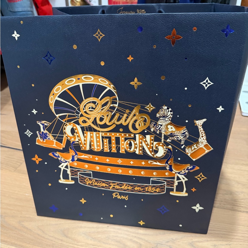 Louis Vuitton Navy and Gold Shopping Bag